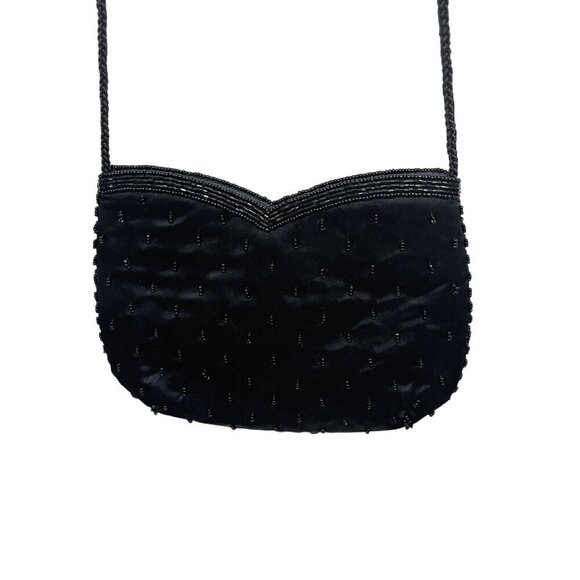 Vtg Shoulder Bag Clutch Beaded Back Sequined Front Paisley Hong Kong “Sample” - Picture 3 of 10